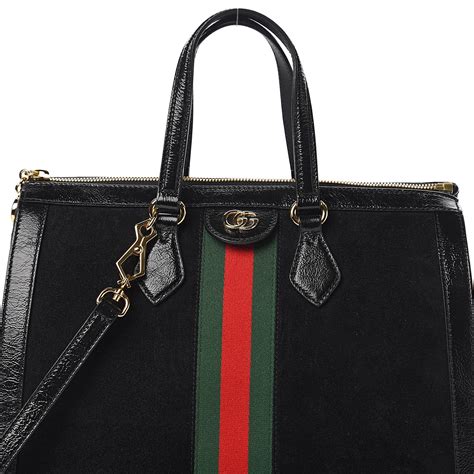 gucci ophidia small black suede tote